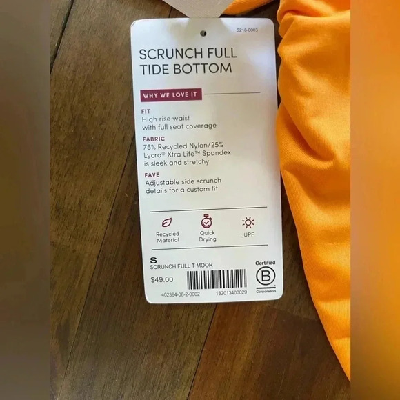 Athleta scrunch full tide bottom orange - Picture 6 of 6